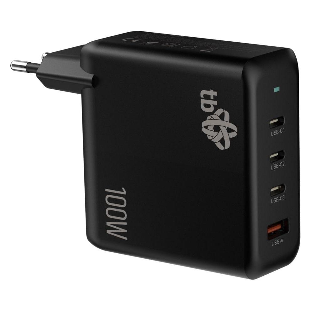 Tb Touch 3x USB C + USB A Power Delivery Wandladegerät Schwarz, GaN 100W (100 W, 4 Ports) (AZTBXULUSB100WB)