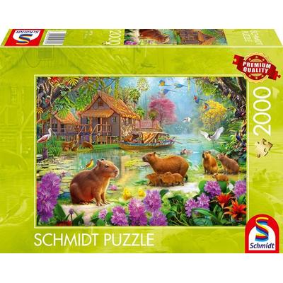 Schmidt 59731 - Oase der Capybaras, Puzzle, 2000 Teile
