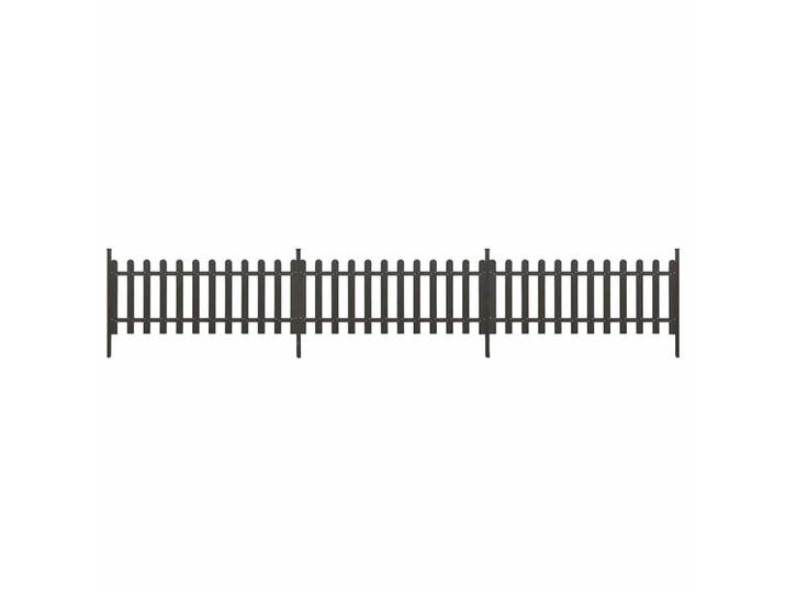 vidaXL Lattenzaun Mit Pfosten 3Er Set Wpc 614/80 Cm, Grau, 3x116 cm, Gartenzubehör