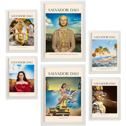 POSTER Set Mit 6 Salvador Dali Sammlung A3 & A4 Weißer Rahmen