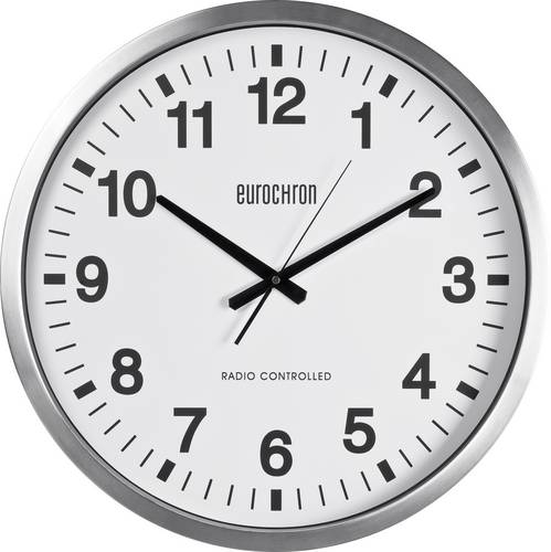Eurochron EFWU 9000 Funk Wanduhr 50.7cm x 63mm Silber