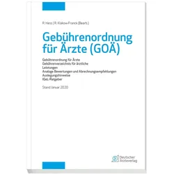 Gebührenordnung für Ärzte (GOÄ), Stand Januar 2020, Fachbücher von Renate Hess, Regina Klakow-Franck