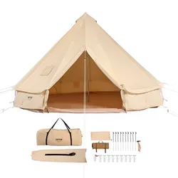 VEVOR Canvas-Glockenzelt 3 m 4-Jahreszeiten-Canvas-Zelt für Camping mit Herdanschluss