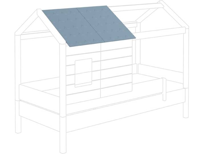 Spielbett-Dachelement PAIDI TINY HOUSE , blau (hellblau), B:0,49m L:0,65m, MDF, Dachpappen, individuell verstellbar, patentierter PAIDI-Sicherheitsverschluss