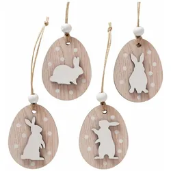 Boltze Home, Osterdeko, Aufhänger Hase Mikko 4-teilig, MDF (4x)