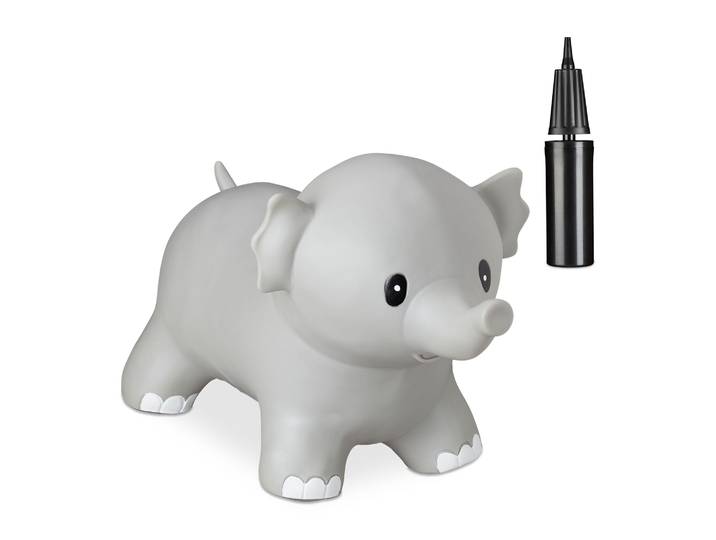 Hüpftier Elefant Weiss-Schwarz-Grau