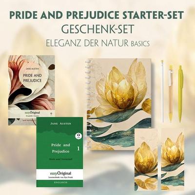 Pride and Prejudice Starter-Paket Geschenkset 2 Bücher (mit Audio-Online) + Eleganz der Natur Schreibset Basics, Set von Jane Austen, EasyOriginal