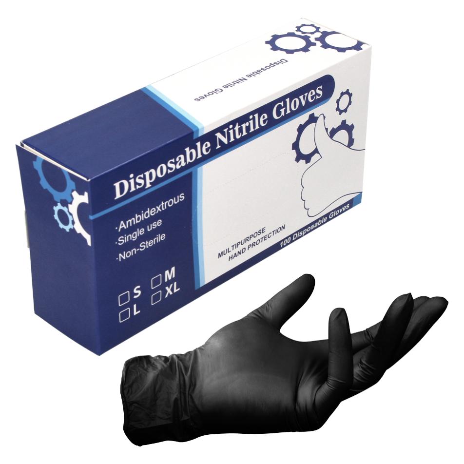 Tool Brothers Nitril Einweg Handschuhe Schwarz / Black 100 Stück Grösse M / Medium - nicht Steril (M) (20394568)