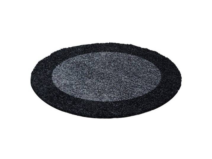 Tapis Shaggy - AYYILDIZ - ANTHRACITE GRIS - 160x160 cm - Rond - Intérieur