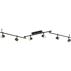 LED Deckenlampe 6 flammig mit LED Board schwarz drehbar Memoryfunktion