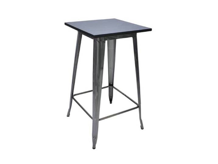 KEDIA Table de Bar et de Cuisine en Métal 60*60*110cm NOIR Table Bar de 2 à 4 Personnes Style industriel Facile à Nettoyer
