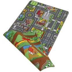 Paradiso Toys, Spielteppich + Spielmatte, Bil Vendbart By/Bondegård biltaeppe 80 x 120 cm (67 x 100 cm)