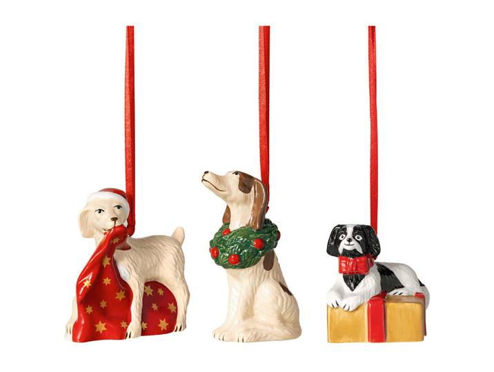 Villeroy & Boch Christbaumanhänger, Mehrfarbig, Keramik, Hund, 5x5x7.50 cm, Dekoration, Weihnachtsdekoration, Christbaumschmuck