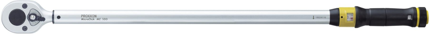 Proxxon MC 500 Drehmomentschlüssel aus Stahl mit Umschaltknarre und Skalenfenster (100 - 500 Nm, 3/4 Antrieb) für Schraubverbindungen, 23340)