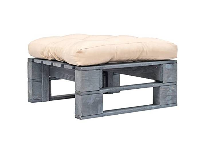 Makastle Outdoor-Ottomane Paletten Grau mit Sandkissen 60x60x35 Kiefernholz imprägniert