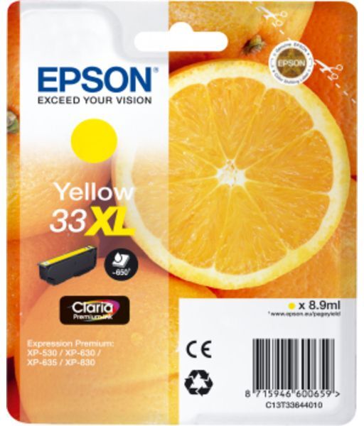 Epson 33XL (C13T33644012) - Gelb - Druckerpatrone - Hohe Kapazität