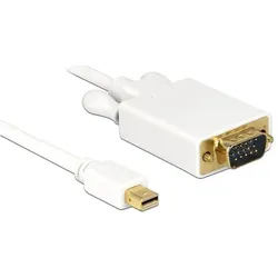 Delock Mini DisplayPort — VGA (1 m), Videokabel, Weiss