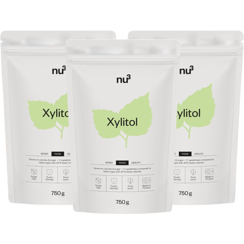 nu3 Xylit (neues Design) 3er-Pack 3x750 g Pulver