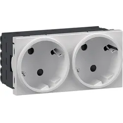 Hager GS20329016 Steckdose 2-fach SCHUKO Direkt Klipping 45x45 66° Verkehrsweiß