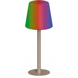 Müller-Licht Tischlampe Pine, braun, LED, warmweiß, RGB, für außen (IP44), dimmbar, mit Akku