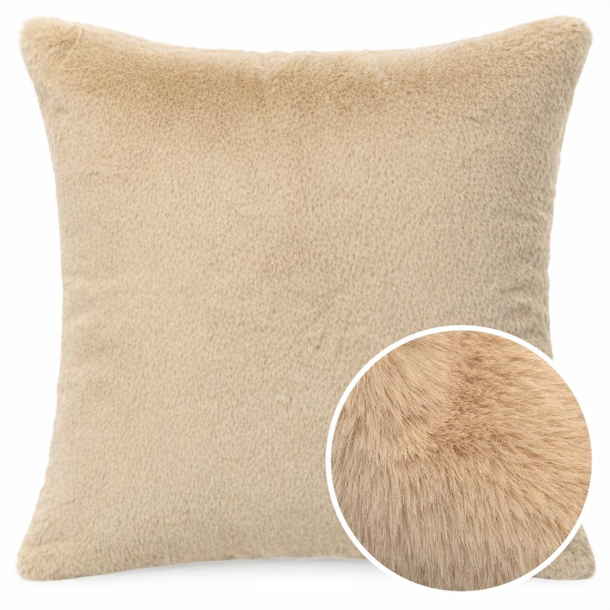 ANRO Sierkussen Beige 50x30 cm - Imitatiebont met vulling