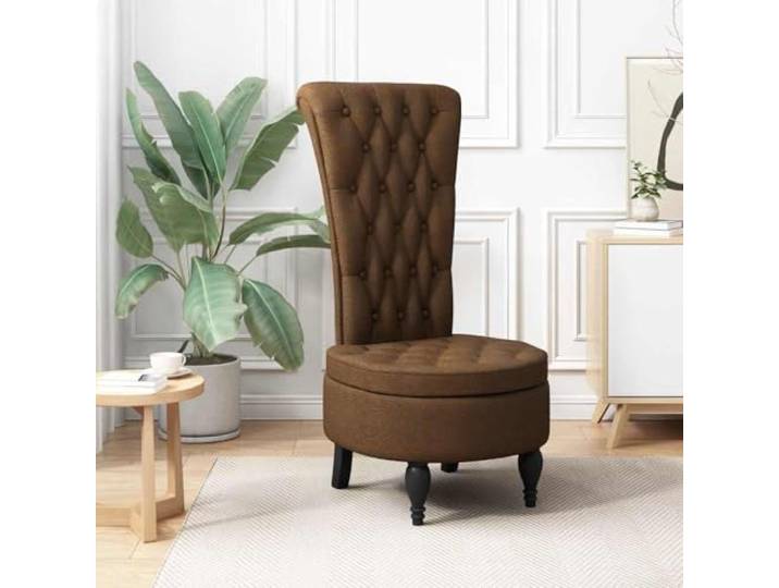 HKPWRBFG Schlafsessel, Kunstwildleder Lesesessel, Wohnzimmer, Braun Hohe Rückenlehne, Platzsparend, Inklusive Fußstütze, Modernes Design