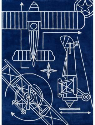 Momeni Lil Mo Hipster Blueprint Hand Tufted Polyester Contemporary Area Rug.