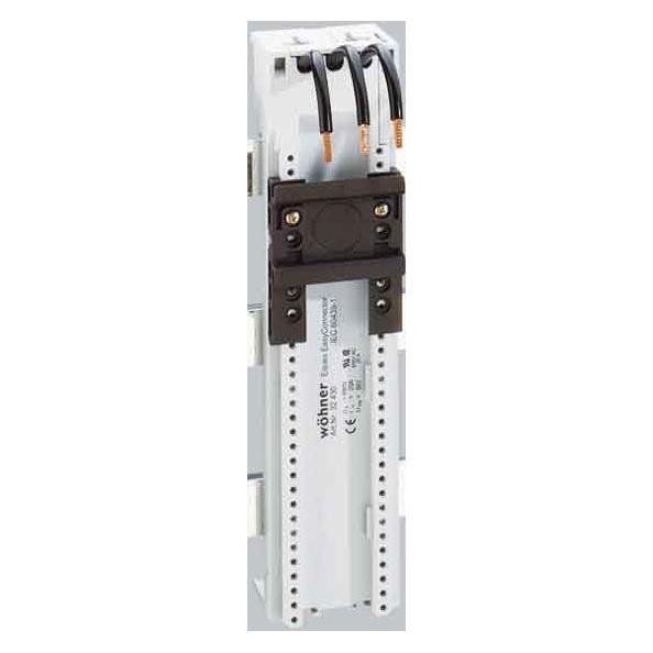Wöhner Sammelschienenadapter Abst=60mm B200mm 2Tragschien 3Ltg AWG12 25A 5-10mm 45mm (32431)
