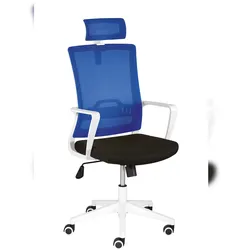 Mayer Sitzmöbel, Drehstuhl mit Kopfstütze 2377, Blau/Schwarz
