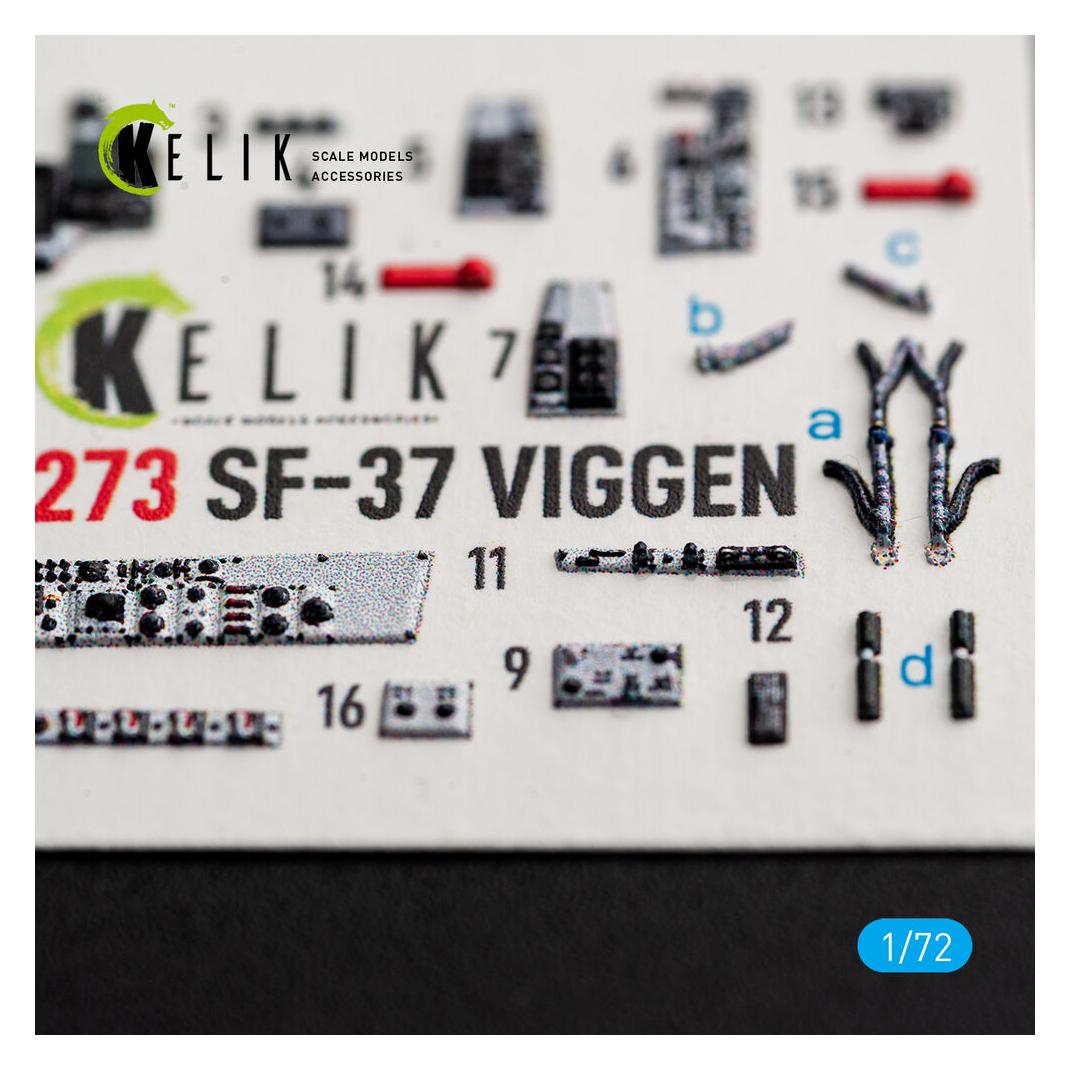 Kelik SF-37 Viggen - interior 3D decals for Special Hobby (K72273)