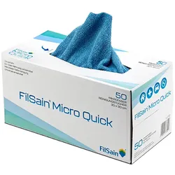 filSain Micro Quick 30x30 cm Einwegmicrofasertuch 50er Box Microfasertücher für die einmalige und kurzzeitige Anwendung
