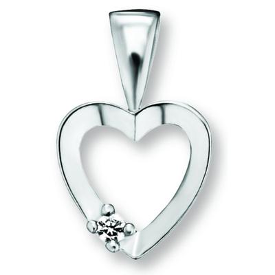Herzkette ONE ELEMENT "Halskette - Herzkette mit Zirkonia Herz und Anhänger aus 925", silber, Halsketten, Damen, Silber 925 (Sterlingsilber), Herzkette, Ein Geschenk von Herzen – zart, elegant & voller Symbolik