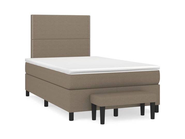 vidaXL Boxspringbett, Boxspringbett mit Matratze Taupe 120x190 cm Stoff
