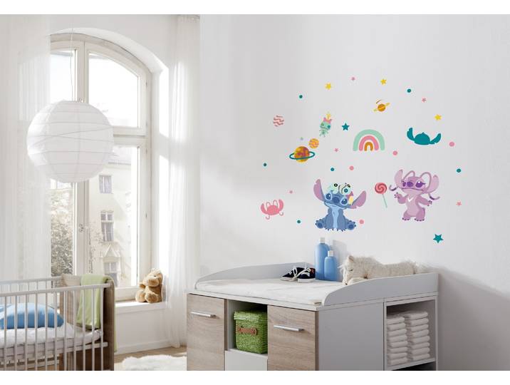 Wandtattoo KOMAR Stitch World - Grösse 50 x 70 cm , bunt, Disney, Folie, Wandtattoos, Wandtattoo, selbstklebend, Wandsticker, Kinderzimmer
