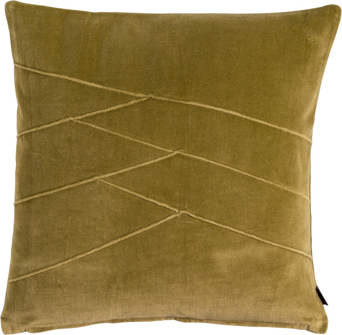 Linen & More Uneven Pintuck Kussen - Donker Khaki - 45 x 45 cm