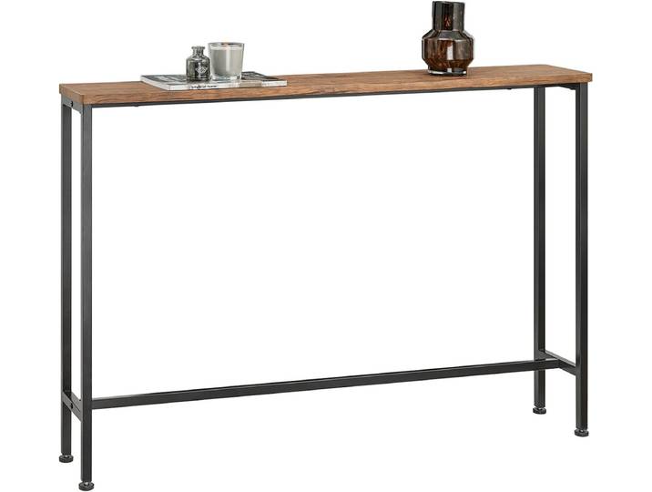 SoBuy Consoletafel Bijzettafel Haltafel – Natuur/Zwart 120x20x80cm\, FSB19-XL-N – Smal Design\, Ruimtebesparend\, Hout/Metaal