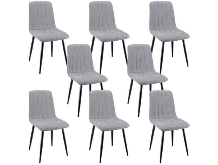 ANVOFONG Esszimmerstühle 8er Set,Leinenstoff Grau Stuhl Gestreiftes,Esszimmerstuhl mit verstärkten Stuhlbeinen,Küchenstuhl Polsterstühle,Stuhl für Esszimmer,Küche & Wohnzimmer