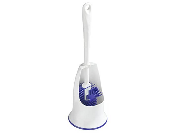 Maximex WC-Hygiene-Garnitur - WC-Bürste mit Bürstenhalter, selbstreinigend, Kunststoff (TPR), 13.5 x 41.8 x 13.5 cm, Lila