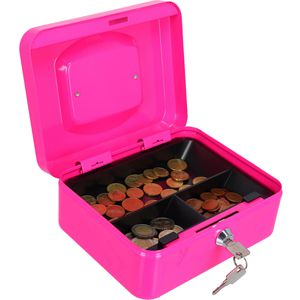 Pavo Geldkassette Trendy 8002870, Zylinderschloss, 20 x 9 x 16 cm, pink