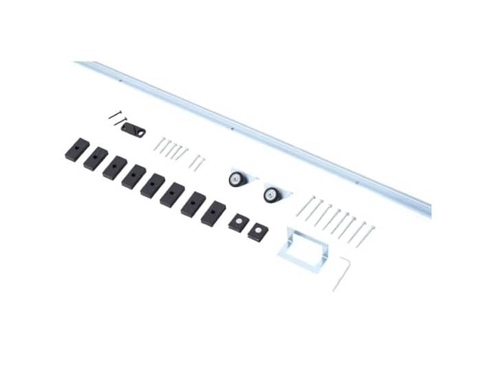 HOMCOM Kit Complet Porte Coulissante Rail Roulettes 4 x 93 cm (P x L) Visserie