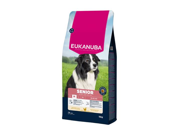 Eukanuba Life Care Senior Medium Hondenvoer met Kip 15 kg