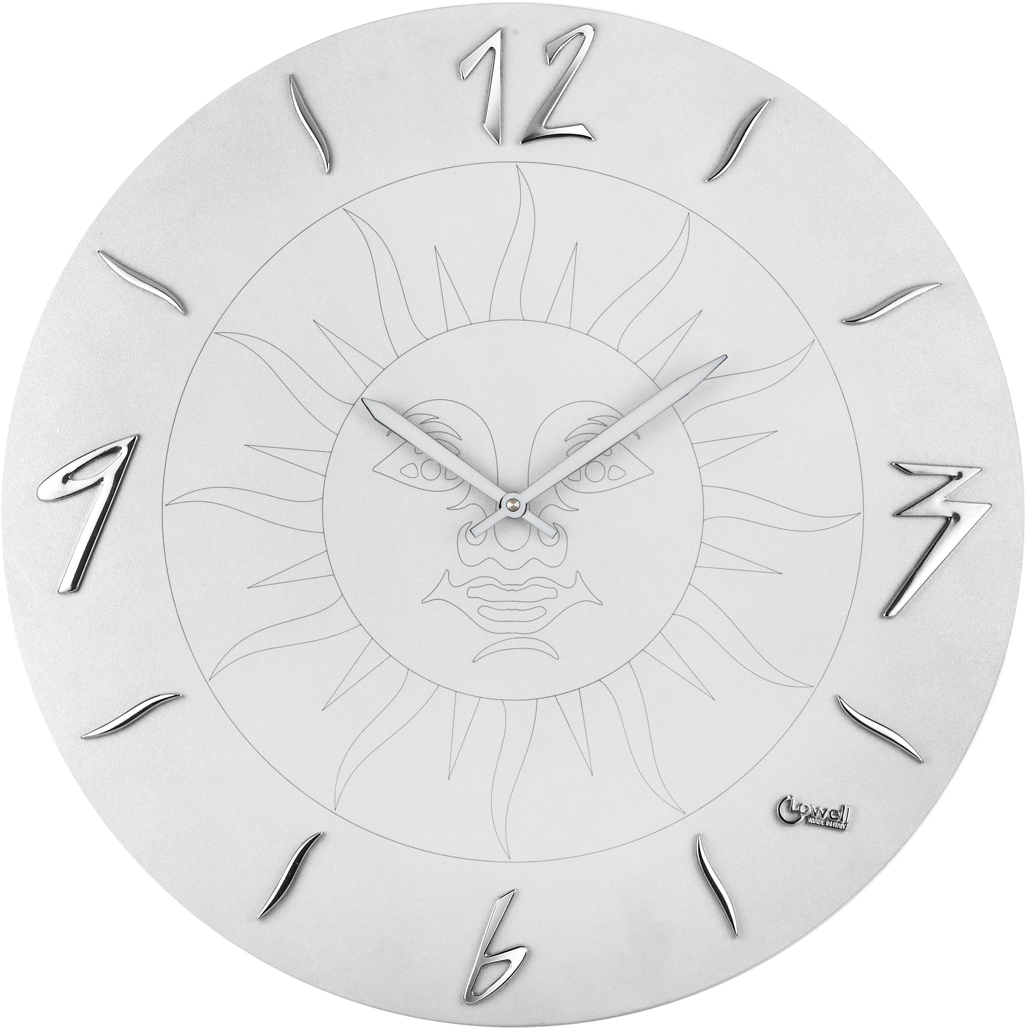 Wanduhr LOWELL "Wanduhr Lowell", grau, B:50cm H:50cm T:0cm, Wanduhren, Wanduhr grau B/H/T: 50cm x 50cm x 0cm