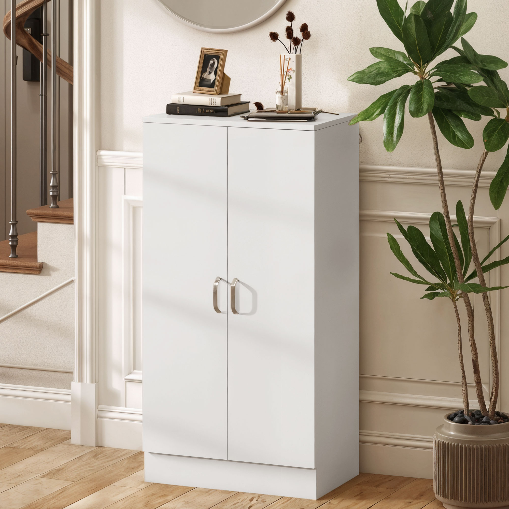 Homcom Armadio Scarpiera a 6 Ripiani Regolabili in Legno Bianco, 55x35x108 cm   Aosom Italy