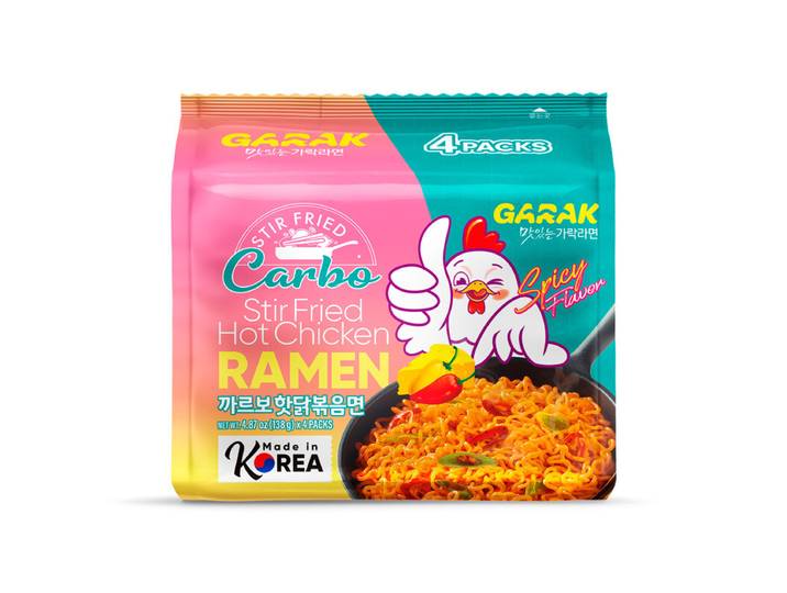 Garak Lot de 5 ramen sautés saveur carbo poulet épicé - 145 g