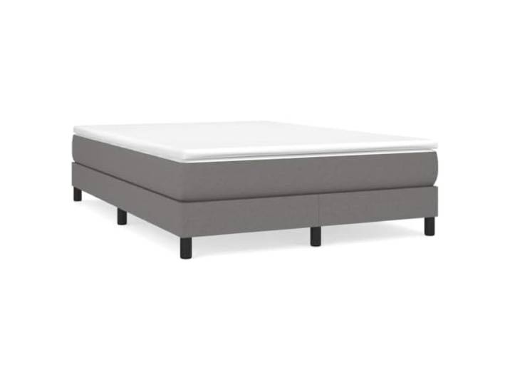 PUGYNBK Boxspringbett, 160 x 200 cm, mit Matratze, Dunkelgrau Gefederte Federn, mittlere Festigkeit, atmungsaktiver Stoff, Lattenrost