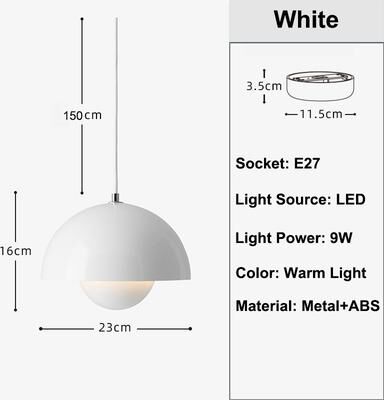 Evergreen Home Goods Modern Bud Pendant Light, A Classic Chandelier For Bedroom, Study, And Restaurant Indoor Lighting, Multi Color Optional white