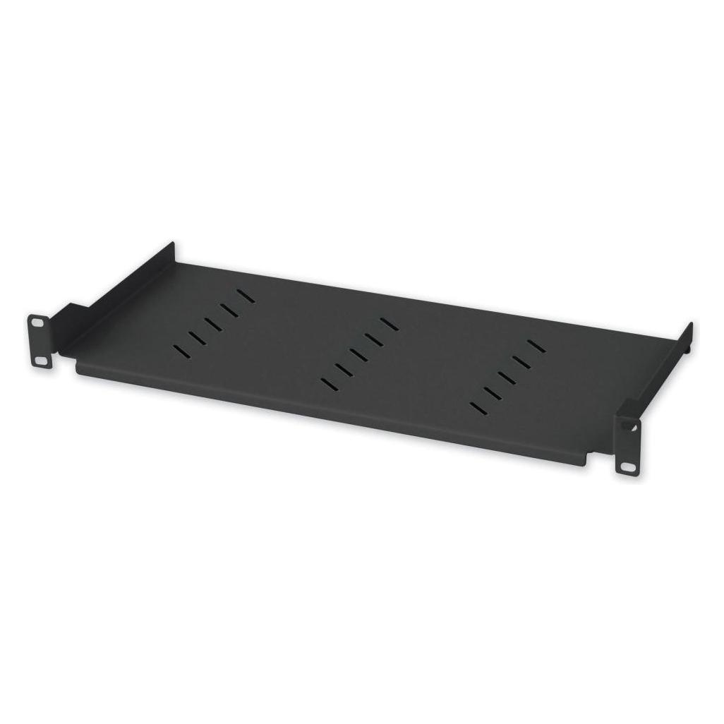 Techly 360882 Półka 1U 150mm rack 19, 2 punkty mocowania, perforowana, czarna (I-CASE TRAY-150BK)