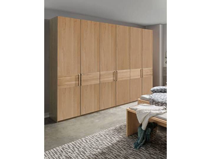 WIEMANN Kiruna Kleiderschrank, Schlafzimmerschrank, Drehtürenschrank, Breite 300 cm, 6-türig, Eiche, Querriegel, B/H/T 300x197x58 cm