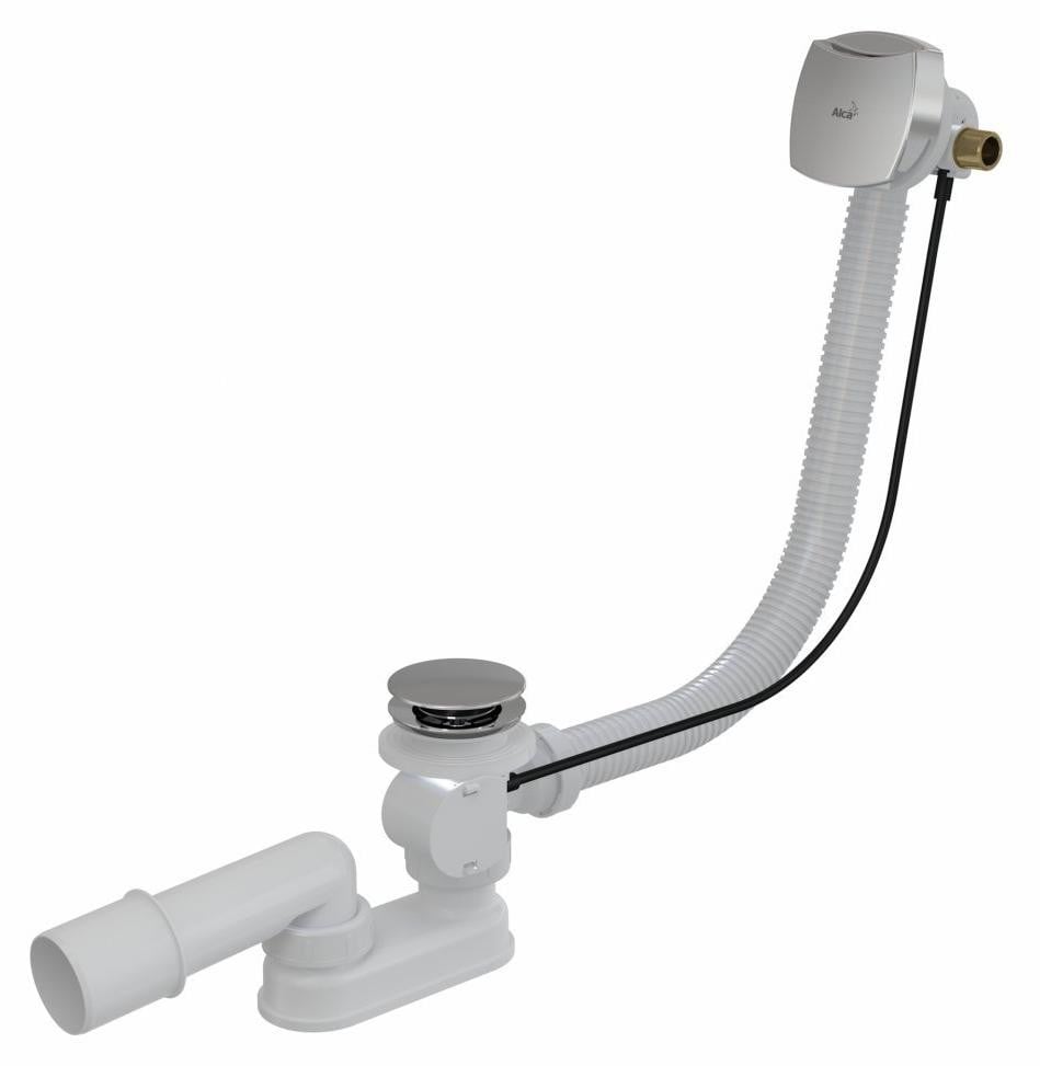 Alcadrain Automatische sifon voor wastafel met overloopaansluiting, chroom, Lengte: 570 mm
