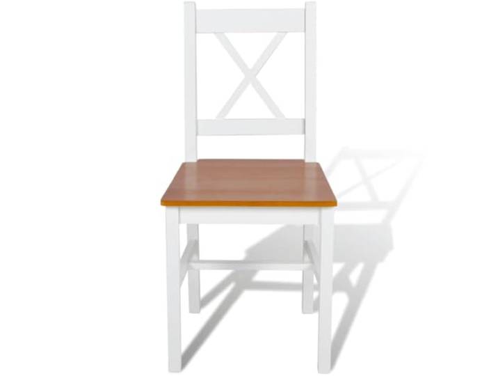 KGHERMDF 6 Esszimmerstühle Massiv Kiefernholz Weiß Ergonomisches Design, Glatte Lackierung, Leicht zu Reinigen, Belastbar bis 110 kg